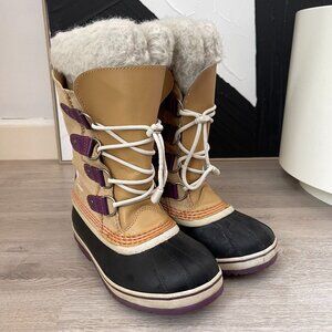 Girl's SOREL Joan Of Artic Lace-Up Waterproof Winter Snow Boots Youth Size 3